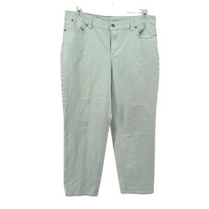 Talbots Womens Boyfriend Crop Pants Size‎ 16 Mint Green Casual Denim